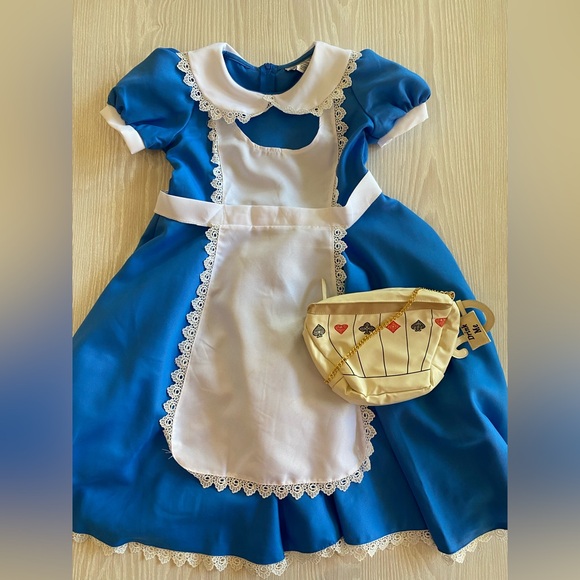 Halloween Costumes Other - Classic Blue Alice-Style Kids Costume Dress with White Apron